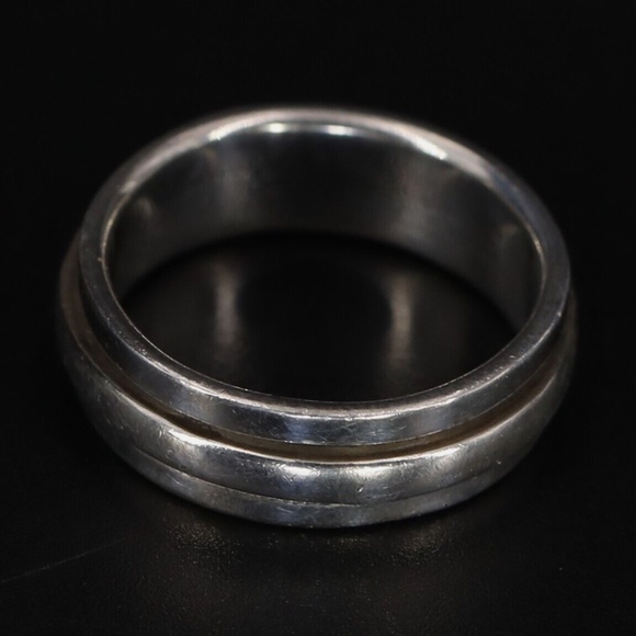 Sterling Silver 6mm Spinner Band Ring Size 7.5 Vintage - Picture 2 of 5